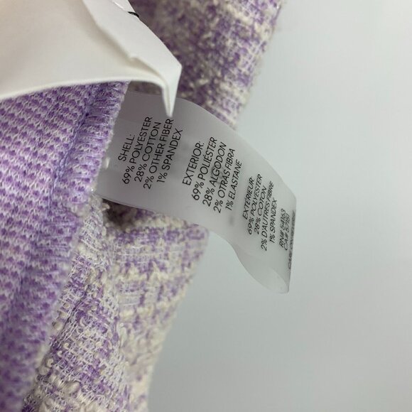 Calvin Klein Dress Purple Tweed Faux Wrap Button Short Sleeve NWT - Picture 14 of 14